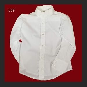 S59 White Equestrian Show shirt with detach collar